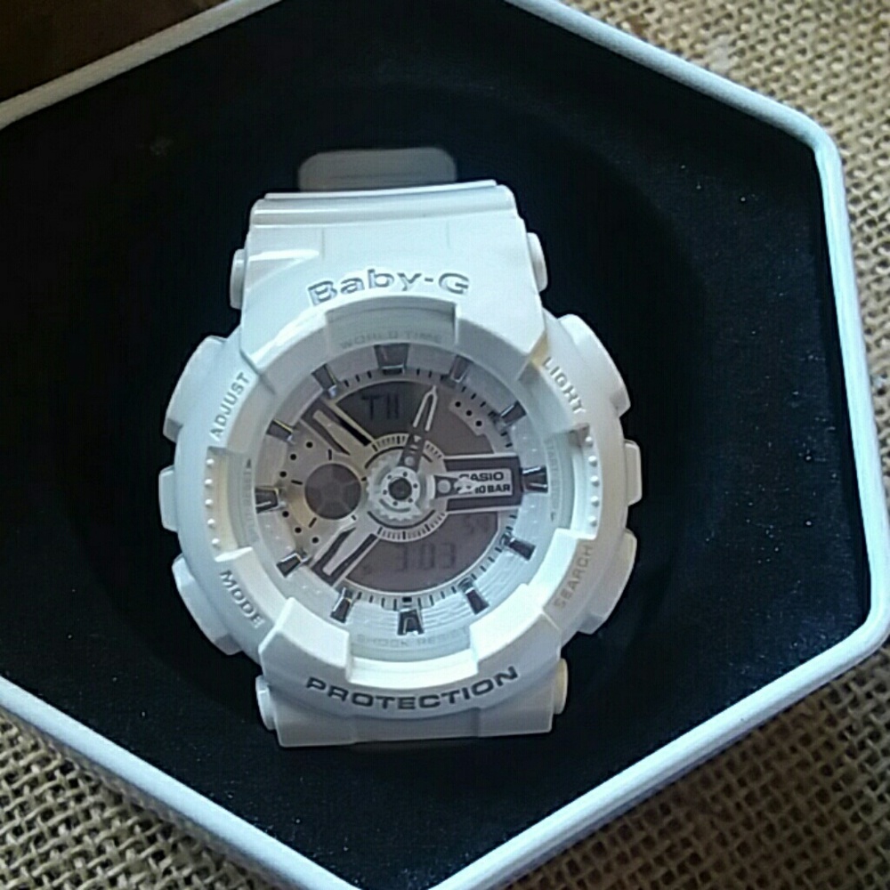 White hot Baby-G Shock watch